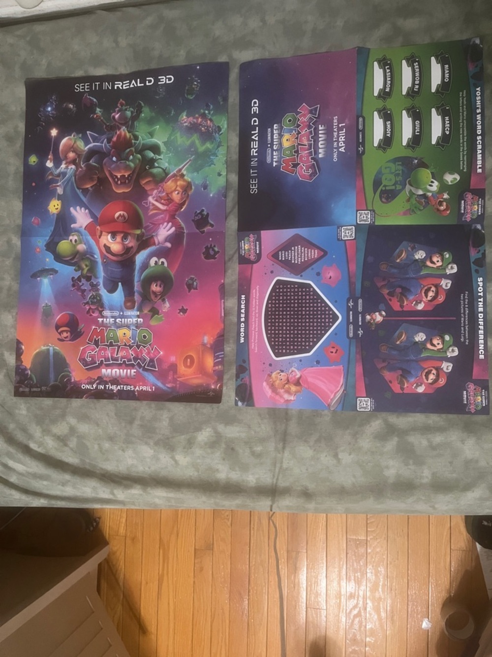 Super Mario Galaxy 18x24 Movie Poster ORIGIN Fold-Up (2-Sided) Nin ten do NEW - Picture 2 of 11